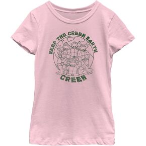 Nickelodeon Teenage Mutant Ninja Turtles Green Earth Girls Short Sleeve Tee Shirt