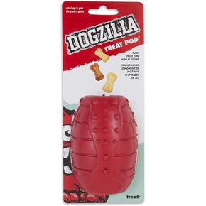 Dogzilla Treat Pod Toy, Red, Small