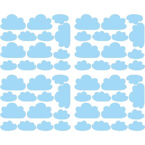 56 Pieces/Set Cloud Wall Decal Vinyl Sticker Nursery Kids Child Boys Girls Room Decor Nursery Baby Bedroom Decoration Home Stickers YMX03 (Canal Blue)