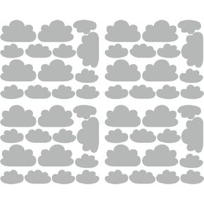56 Pieces/Set Cloud Wall Decal Vinyl Sticker Nursery Kids Child Boys Girls Room Decor Nursery Baby Bedroom Decoration Home Stickers YMX03 (Canal Blue)