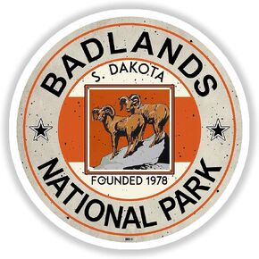 BADLANDS NATIONAL PARK SOUTH DAKOTA MOUNTAINS HIKING CAMPING HIKE CAMP HUNTING - Sticker Graphic - Auto, Wall, Laptop, Cell, Truck Sticker for Windows, Cars, Trucks