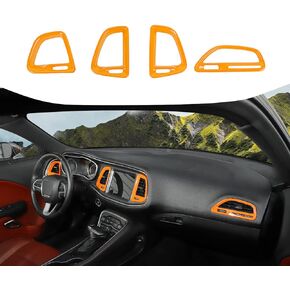 Voodonala for Challenger Center Console Air Condition Outlet Vent Trim Accessories for Dodge Challenger 2015 up (Red, 4ps)
