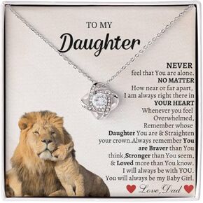 IPINK-إلى قلادة ابنتي من أبي مع رسالة صادقة وصندوق أنيق، هدايا الأب والابنة من الأب، هدية عيد ميلاد للابنة البالغة، قلادة الأب والابنة، هدايا الأب والابنة لابنتي in Kuwait