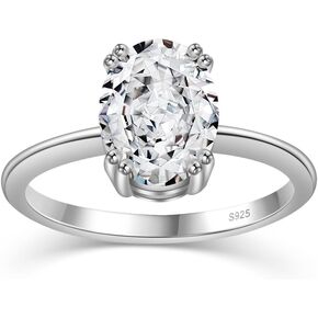 PHNIBIRD خواتم الماس فو الياقوت الأبيض مقلد الماس فضة خواتم زركونيا مكعب تصميم البساطة الأنيقة in Kuwait