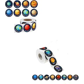 1000Pcs Round Celestial Bodies Stickers for Kids Teacher Reward Stickers School Supplies, Planet Incentive Roll Sticker Potty Training Stickers for School Classroom Home（1.5 inch）