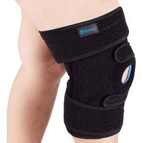 دعامة ركبة Nvorliy للنساء مقاس كبير لألم الركبة (XL-8XL) - دعامة ركبة كبيرة جدًا مع مثبتات جانبية لالتهاب المفاصل، تمزق الغضروف المفصلي، تخفيف آلام الركبة، ACL، LCL، MCL (3XL/4XL، أسود) in Kuwait