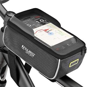 Aduro Sport Bicycle Phone Holder Pack, Bike Bag Waterproof Cycling Top Tube Frame Bike Phone Mount Bag for 7" Android/iPhone Cellphones Black