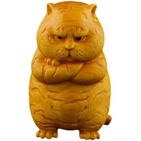 1 Pcs Wooden Carved Tiger Ornaments Wood Carving Animal Statue Lovely Wooden Tiger Decoration Wooden Carving Decorations for Home Office Tabletop Decoration Ornament