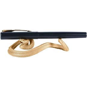 COPPERTIST.WU Rattlesnake Pen Holder Stand Statue Customize Personalized Gemstone Snake Eyes Snake Incense Holder Snake Crafts Creative Gift(Oxidized Silver)