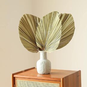 4 Pack Natural Dried Palm Fans Tropical Leaves, 17'' Dry Palm Leaves Spears Plant for Boho Style DIY Art Wall Hanging Ornament,, Party Decoration, Wedding Decor for Valentine's Day
