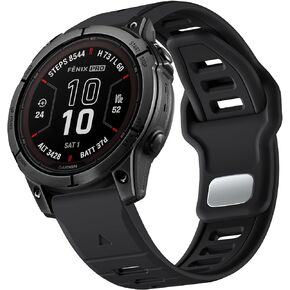 Sports Band for Garmin Fenix 7X/Fenix 7X Pro/Fenix 6X Pro/Fenix 5X Plus/Fenix 5X/Fenix 3 HR/Tactix Delta/Descent/Epix Pro 2 51mm, Soft Silicone Strap for Garmin Quick Fit 26 Watch Bands