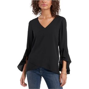 Vince Camuto Women's Flutter Sleeve V-Neck Tunic