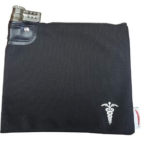 Opioid Anti Diversion Bag Combination Keyed Lockable Storage Case (Black)