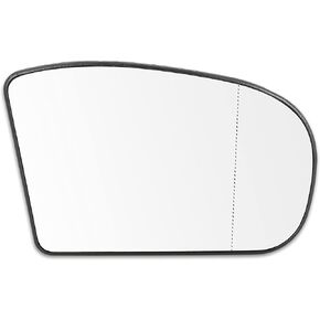 X AUTOHAUX Mirror Glass Heated with Backing Plate Passenger Right Side Rear View Mirror Glass for Mercedes-Benz E500 E320 E55 AMG 2003-2006