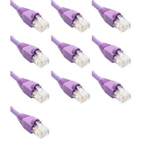 10 Feet Cat6 Ethernet Network Patch Cables Purple RJ45 m/m (10 Pack)