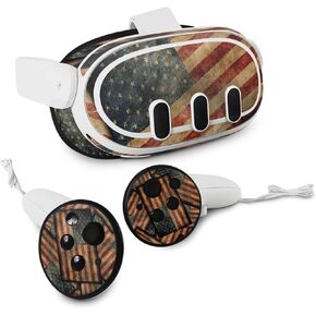 MightySkins Skin Compatible with Meta Quest 3 - Vintage American | Protective, Durable, and Unique Vinyl Decal wrap Cover | Easy to Apply, Remove, and Change Style