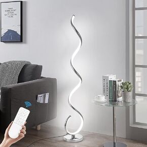 Modern Floor Lamp for Living Room, 3 Color Temperature LED Spiral Floor Lamps with Remote&Foot Switch, 48W Dimmable LED Standing Lamp, Modern LED Floor lamp for Bedroom, Office, Living Room