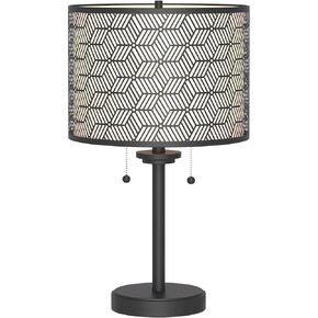 Inlight 59" High Double Shade Pull Chain Modern Floor Lamp for Living Room, Black Metal Frame and White Fabric Shade, Bulb Not Included, IN-0857-2-BK