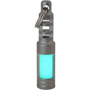 Isotope Chain Reaction Fob - Embrite Glow Pellet - Aqua - Accepts 3x11mm Tritium Vial - Stainless Steel Housing - Everyday Carry - Keychain Accessories - Gifts for Men
