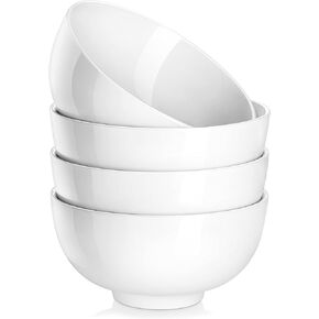 MALACASA 10 OZ Small Bowls Set of 8, Porcelain Ice Cream Bowls for Kitchen, White Ceramic Bowls for Side Dishes, Dessert, Snack, Rice, Dishwasher & Microwave Safe, Series REGULAR