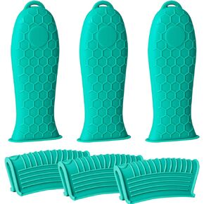 Joyhalo Cast Iron Handle Cover, 6 Pack Cast Iron Skillet Handle Covers, Pot Handle Covers Heat Resistant, Silicone Handle for Cast Iron Skillet, Silicone Ppan Handle Sleeve Skillet Handle Cover, Wine