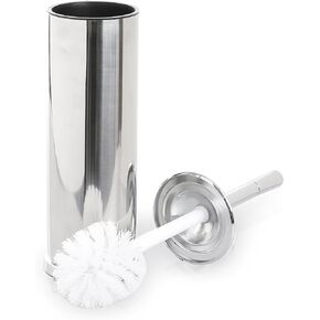 BINO Toilet Brush and Holder with Removable Drip Cup - Toilet Bowl Cleaner and Holder - Toilet Scrubber Brush for Bathroom - Toilet and Restroom Accessories - Polished Chrome