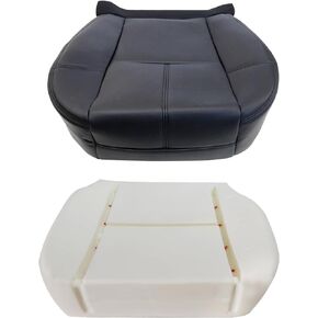 Front Bottom Replacement Seat Cover Black #193 & Driver Foam Cushion Compatible with Chevy Silverado Sierra Tahoe Suburban Avalanche Yukon XL 2007-2014