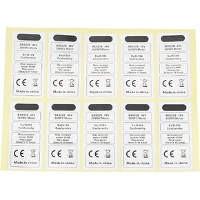 eMagTech 10pcs Mid Drive Motor Sticker 48V 250W Motor Waterproof Sticker Decal 70x35mm Motor CE Label Tags Compatible with BBS02B BBS01B