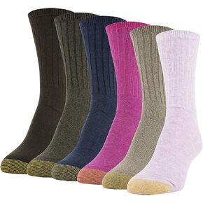 GOLDTOE Women's Casual Ribbed Crew Socks, 6 Pairs in Saudi Arabia