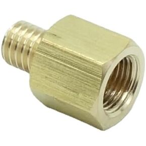2 Pcs 1/8" NPT Pipe Female x M8 x1.25 Male Metric Gauge Adapter Brass Oil Fuel Air