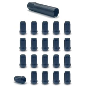 M12x1.25 Lug Nuts, 20pcs Black Closed End Lug Nuts with 1 Socket Key Compatible with Altima, Maxima, Subaru Infiniti Aftermarket Wheel