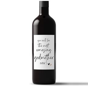 Set of 3 Godmother Request Wine Label, Will you be my Godparents Asking Gift for Family and Friends, Baby on the Way