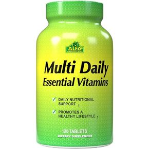 ALFA VITAMINS Multi Daily Vitamins Essential Vitamins to Support The Immune System and Promote a Healthy Lifestyle - 120 Tablets