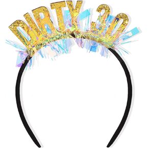 30th Birthday Decorations for Her Dirty 30 Birthday Headband Birthday Crown 30th Birthday Girl Headband Happy Birthday