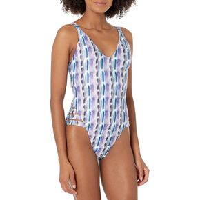 BECCA Women's Standard Virtue Print Play High Leg One Piece Swimsuit