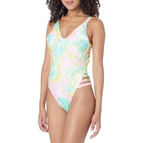 BECCA Women's Standard Virtue Print Play High Leg One Piece Swimsuit
