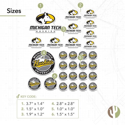 Desert Cactus Michigan Technological University Sticker Huskies MTU Stickers Vinyl Decals Laptop Water Bottle Car Scrapbook T1 (Type 1-1) in Saudi Arabia
