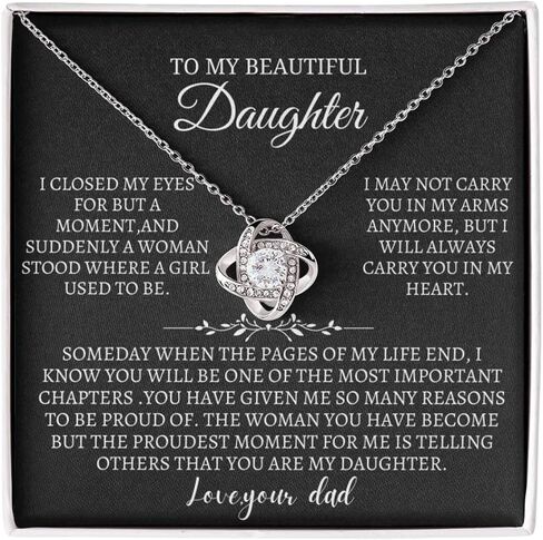 IPINK-To My Daughter Necklace From Dad With Heartfelt Message & Elegant Box, Father Daughter Gifts from Dad, Birthday Gift for Daughter Adult, Father Daughter Necklace, Daddy Daughter Gifts For My Daughter in Saudi Arabia