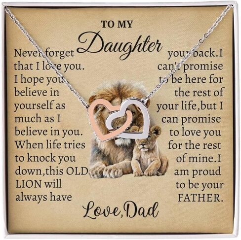 IPINK-To My Daughter Necklace From Dad With Heartfelt Message & Elegant Box, Father Daughter Gifts from Dad, Birthday Gift for Daughter Adult, Father Daughter Necklace, Daddy Daughter Gifts For My Daughter in Saudi Arabia