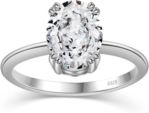 PHNIBIRD خواتم الماس فو الياقوت الأبيض مقلد الماس فضة خواتم زركونيا مكعب تصميم البساطة الأنيقة in Kuwait