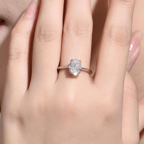 PHNIBIRD خواتم الماس فو الياقوت الأبيض مقلد الماس فضة خواتم زركونيا مكعب تصميم البساطة الأنيقة in Kuwait