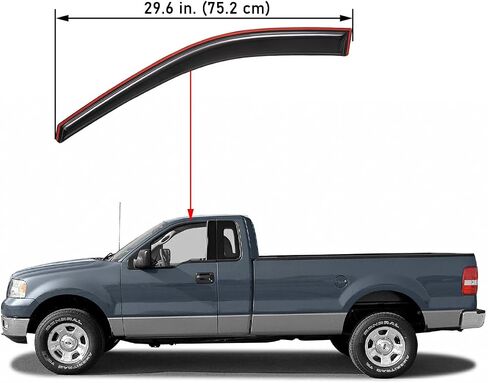 Lightronic WV192805 in-Channel Side Window Deflectors Visors Vent Rain Guards, Dark Smoke, 2-Pieces Set, Fits 2004-2008 Ford F-150 Regular Cab (EXCLUDES 2004 HERITAGE) in Saudi Arabia