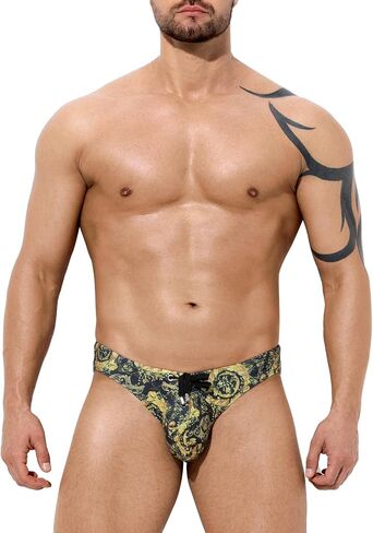 Casey Kevin Men's Triangle Swimming Brief Sexy Low Waist Swimwear Printed Bikini Surf Bathing Swimsuits in Saudi Arabia