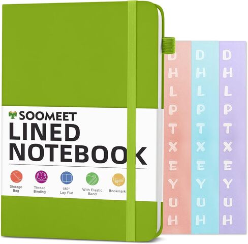 Lined Journal Notebook with Pen Loop, Hardcover Leather Notebooks for Work, 100Gsm Premium Thick Paper with Inner Pocket, Stickers, A5, 5.7 x 8.3 inches(Light Blue, Ruled) in Saudi Arabia