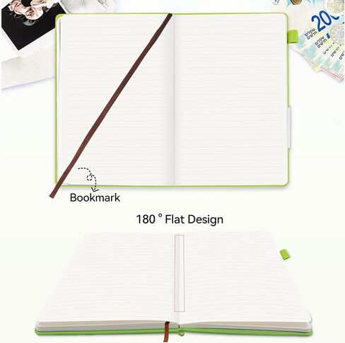Lined Journal Notebook with Pen Loop, Hardcover Leather Notebooks for Work, 100Gsm Premium Thick Paper with Inner Pocket, Stickers, A5, 5.7 x 8.3 inches(Light Blue, Ruled) in Saudi Arabia