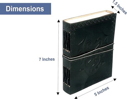 Handmade Vintage Leather Double Dragon Bound Journal Notebook Diary Sketchbook Travel Office Thought Blank Book Best Gift for Men & Women (Black, 75") in Saudi Arabia