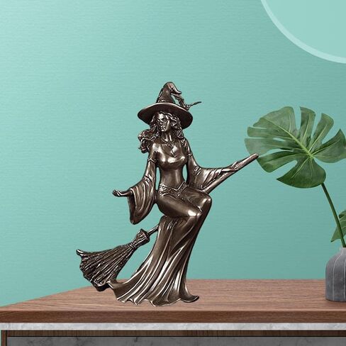تمثال ساحرة فنية، إلهة السحر مع تمثال زخرفي خماسي، تمثال ديكور منزلي، زخرفة غرفة المعيشة، رف تلفزيون - 15.5 × 6.5 × 19.5 سم in Kuwait