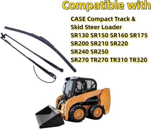 47778552 47405956 مجموعة شفرات ذراع الممسحة المتوافقة مع CASE Compact Track & Skid Steer Loader SR130 SR150 SR160 SR175 SR200 SR210 SR220 SR240 SR250 SR270 TR270 TR310 TR320 in Kuwait