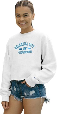 Blue 84 Women's NBA Officially Licensed Cropped Crewneck Sweatshirt Classic White in Saudi Arabia