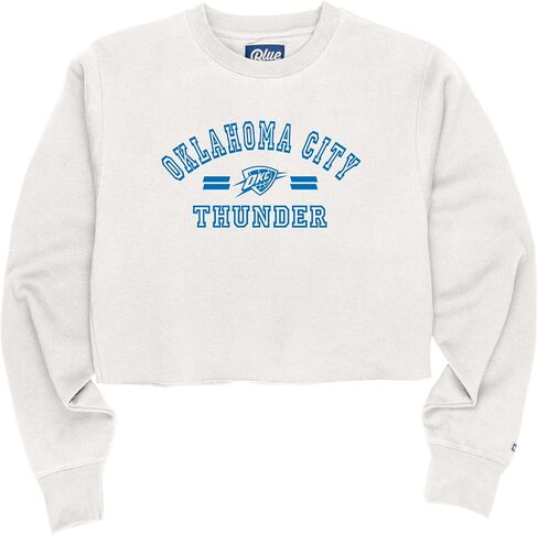 Blue 84 Women's NBA Officially Licensed Cropped Crewneck Sweatshirt Classic White in Saudi Arabia